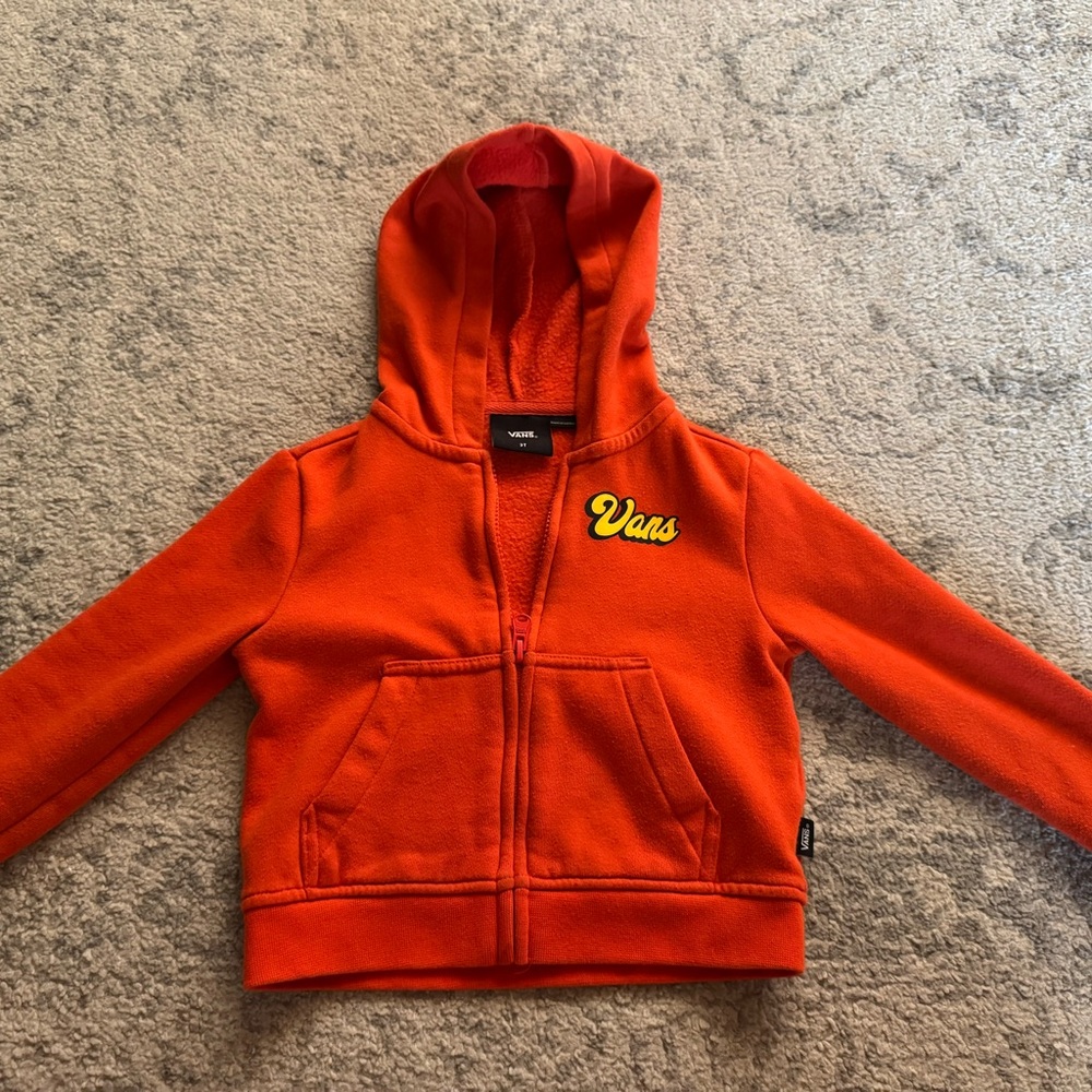 Vans Kids Vibrant Orange Zip-Up Hoodie